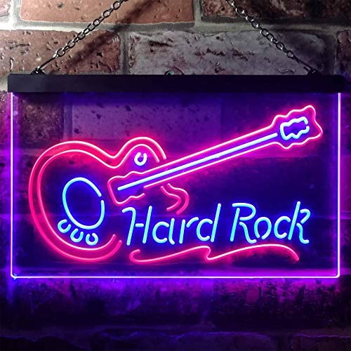 Guitar Hard Rock Music LED Light Sign - LED Gift Works