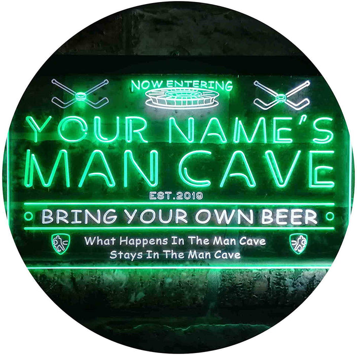 Personalized Sports Hockey Theme Man Cave LED Light Sign - Way Up Gifts