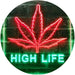 Marijuana Leaf High Life LED Light Sign - Way Up Gifts