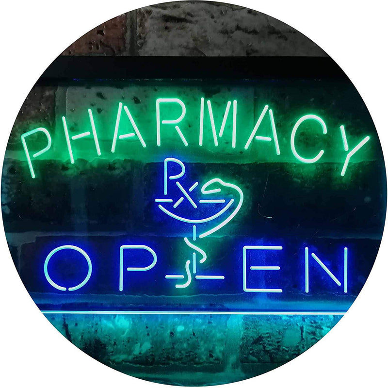 RX Pharmacy Open LED Light Sign - LED Gift Works