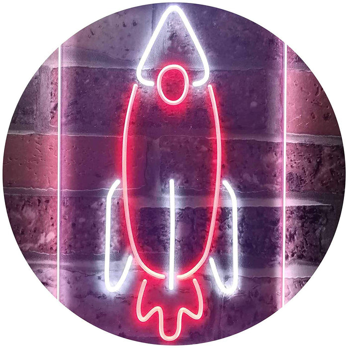 Space Shuttle Rocket Kids Wall Decor LED Light Sign - Way Up Gifts