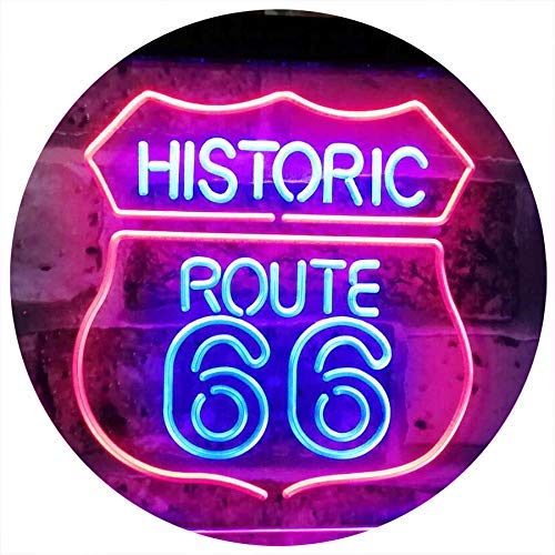 Historic Route 66 LED Light Sign - LED Gift Works