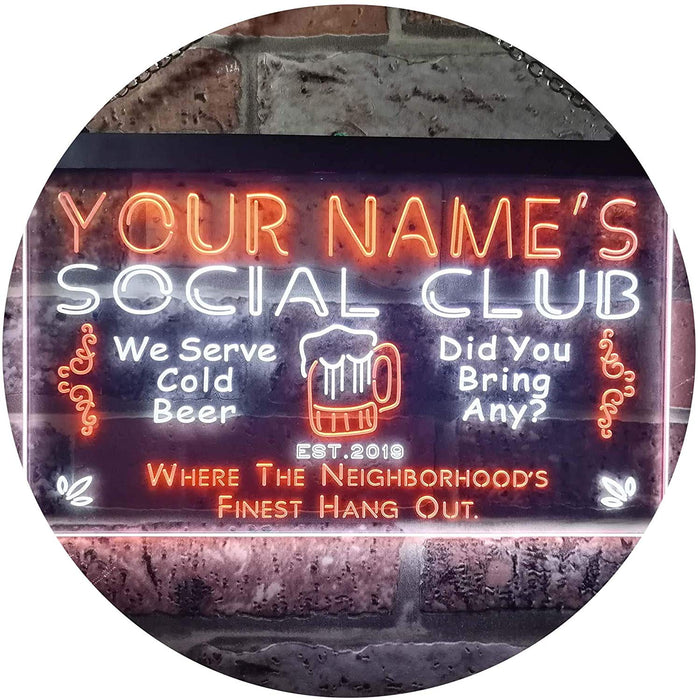 Personalized Social Club LED Light Sign - Way Up Gifts