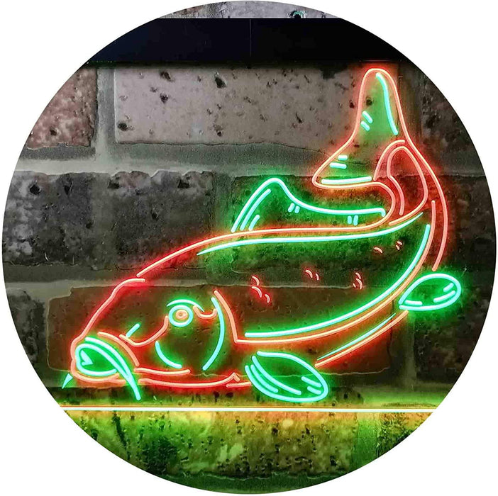 Cabin Fishing Bait Store Carp Fish LED Light Sign - Way Up Gifts