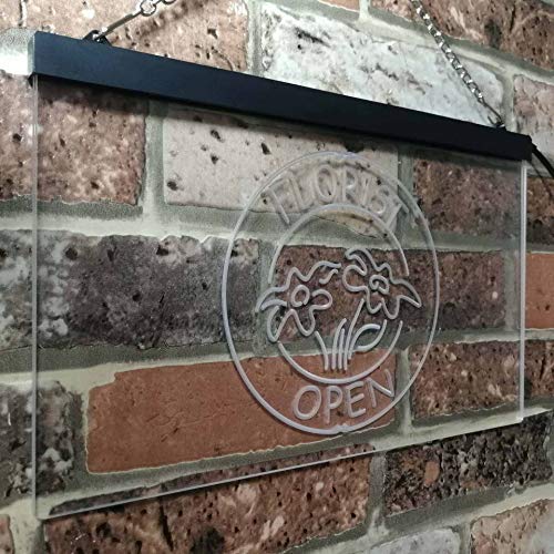 Flower Shop Open Florist LED Light Sign - LED Gift Works