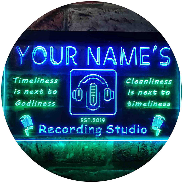 Personalized Recording Studio LED Light Sign - Way Up Gifts