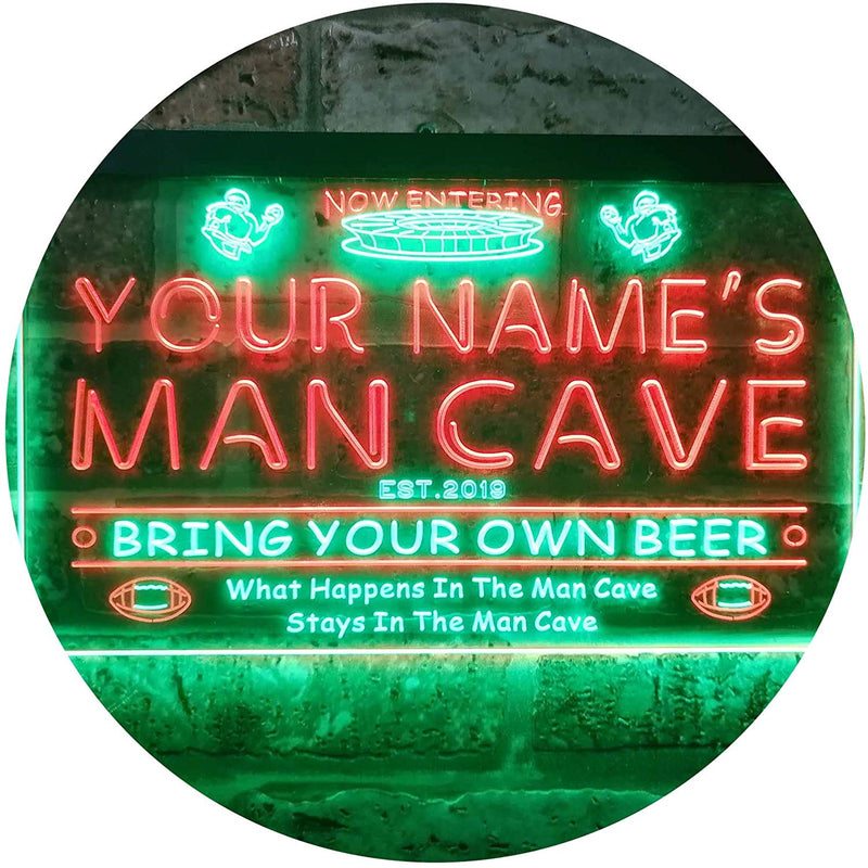 Personalized Sports Football Theme Man Cave LED Light Sign - LED Gift Works