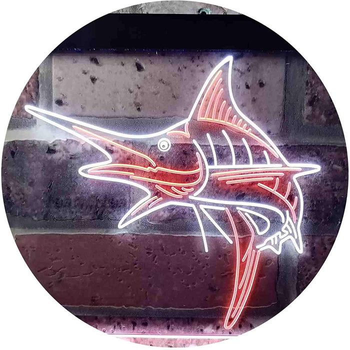 Deep Sea Fishing Blue Marlin Fish LED Light Sign - Way Up Gifts