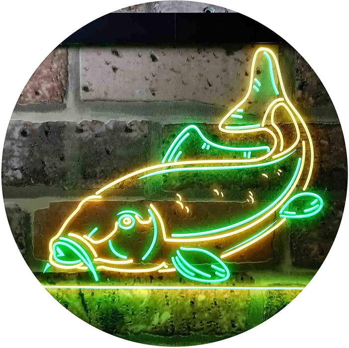 Cabin Fishing Bait Store Carp Fish LED Light Sign - Way Up Gifts