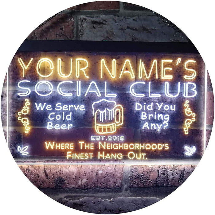 Personalized Social Club LED Light Sign - Way Up Gifts