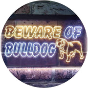 Beware of Bulldog LED Light Sign - LED Gift Works
