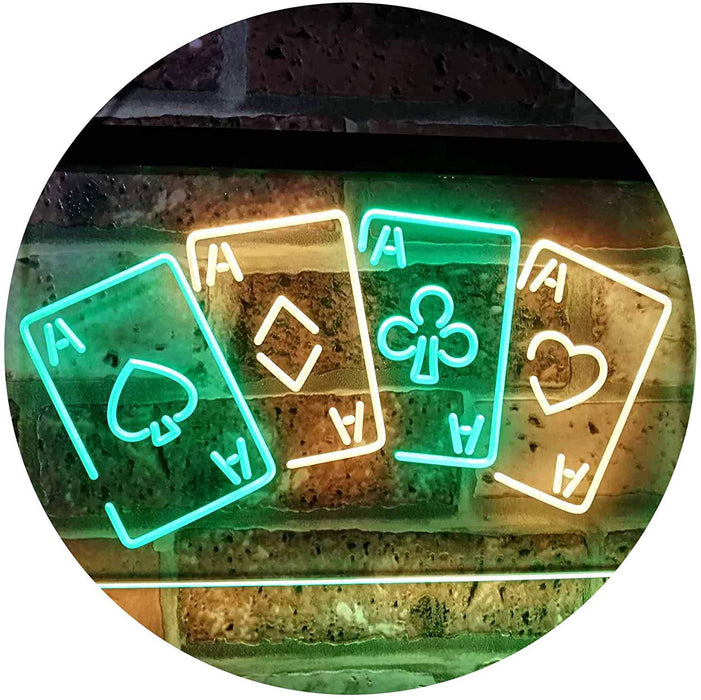 Four Aces Poker Casino LED Light Sign - Way Up Gifts