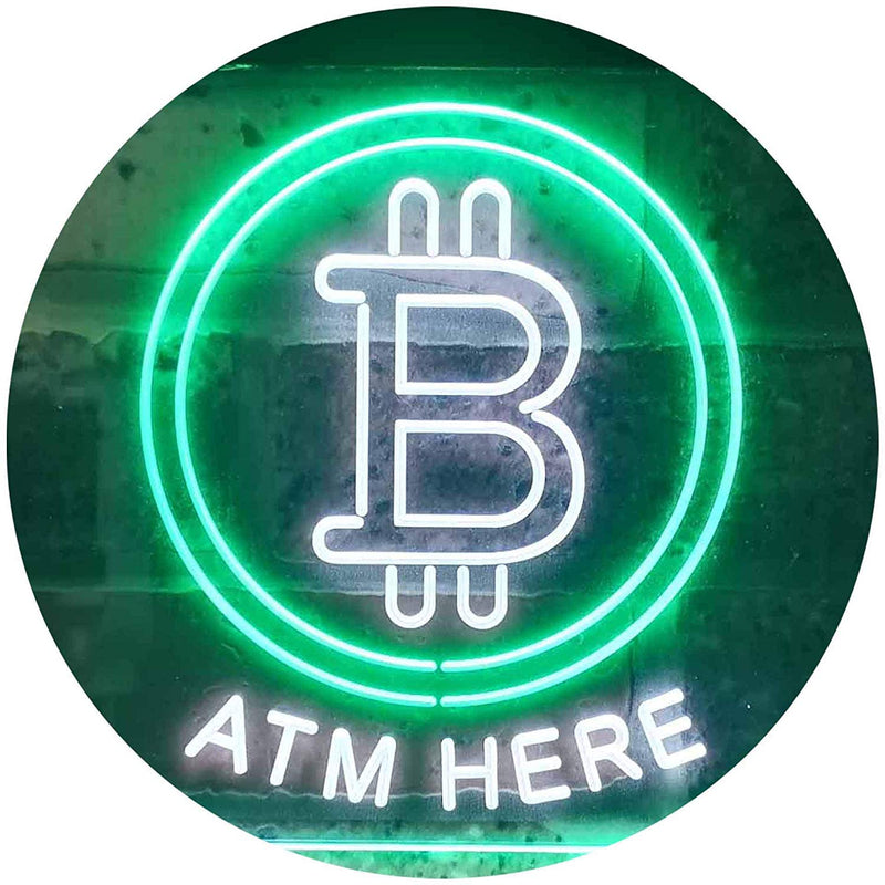 Bitcoin ATM Here LED Light Sign - LED Gift Works
