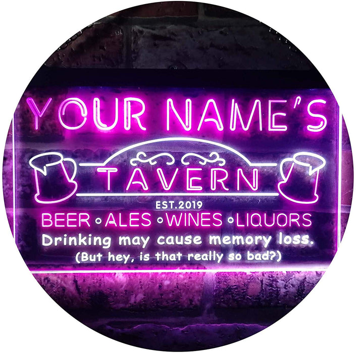 Personalized Tavern Bar LED Light Sign - Way Up Gifts