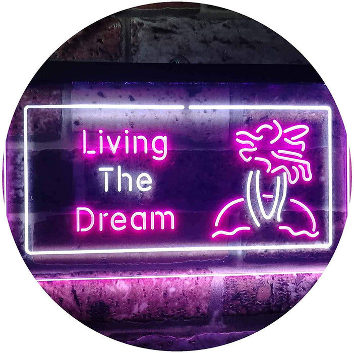 Paradise Island Living The Dream LED Light Sign - Way Up Gifts