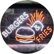 Hamburgers Burgers Fries LED Light Sign - LED Gift Works