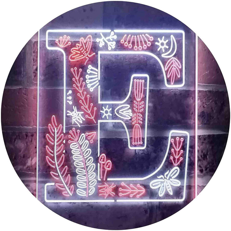 Family Name Letter E Monogram Initial LED Light Sign - LED Gift Works