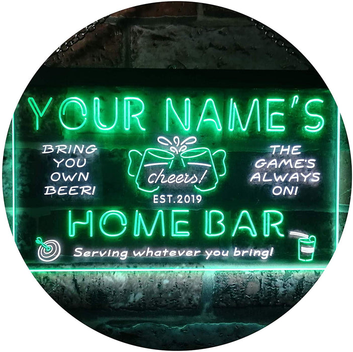 Personalized Beer Cheers Home Bar LED Light Sign - Way Up Gifts