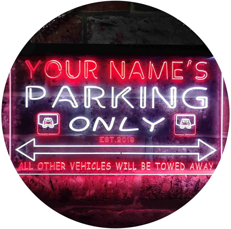 Personalized Parking Only LED Light Sign - LED Gift Works