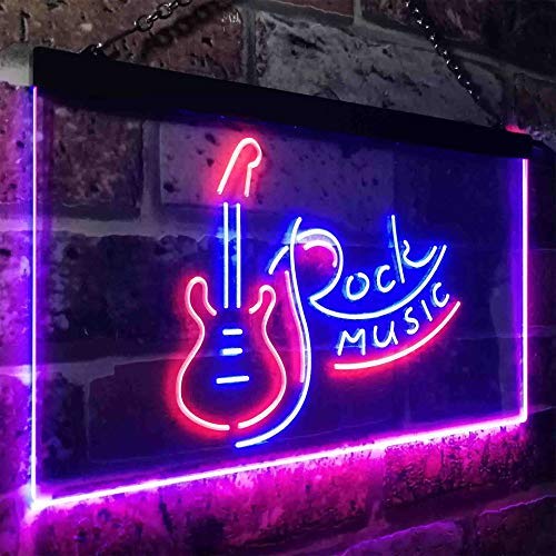 Guitar Rock Music LED Light Sign - LED Gift Works
