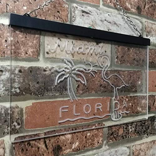 Miami Florida Flamingo LED Light Sign - LED Gift Works