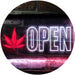 Open Medical Marijuana Leaf LED Light Sign - Way Up Gifts