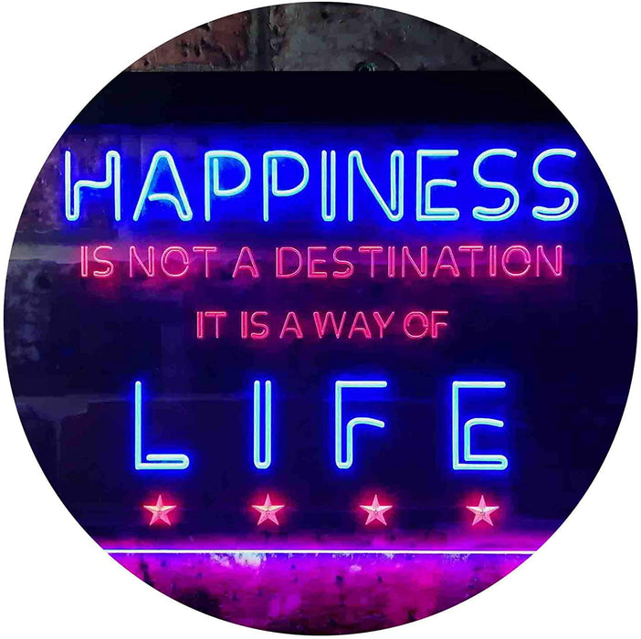 Happiness is a Way of Life Quotes Bedroom Decor LED Light Sign - Way Up Gifts