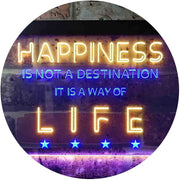 Happiness is a Way of Life Quotes Bedroom Decor LED Light Sign - LED Gift Works