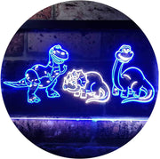 Dinosaur T Rex Triceratops Night Light Kids Bedroom Decor LED Light Sign - LED Gift Works