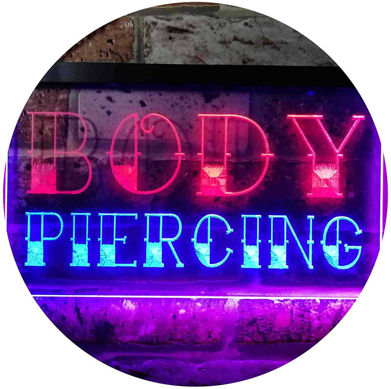 Body Piercing LED Light Sign - LED Gift Works
