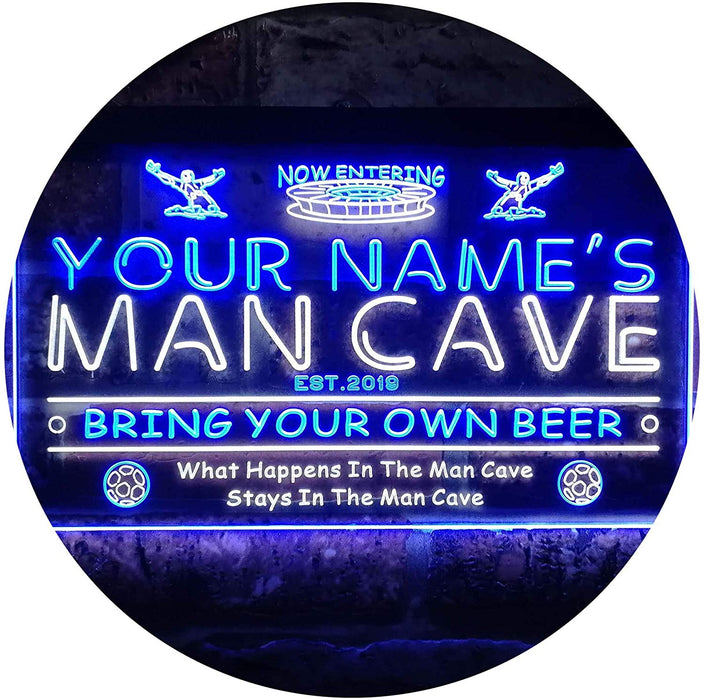 Personalized Sports Soccer Theme Man Cave LED Light Sign - Way Up Gifts