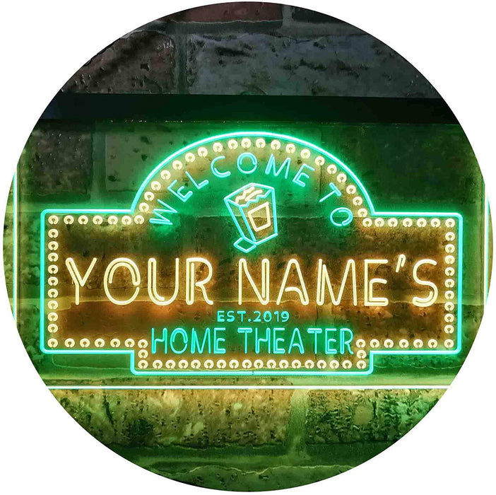 Personalized Movie Room Home Theater LED Light Sign - Way Up Gifts