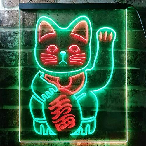 Maneki Neko Lucky Cat Welcome Japan LED Light Sign - Way Up Gifts