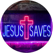 Cross Jesus Saves LED Light Sign - LED Gift Works
