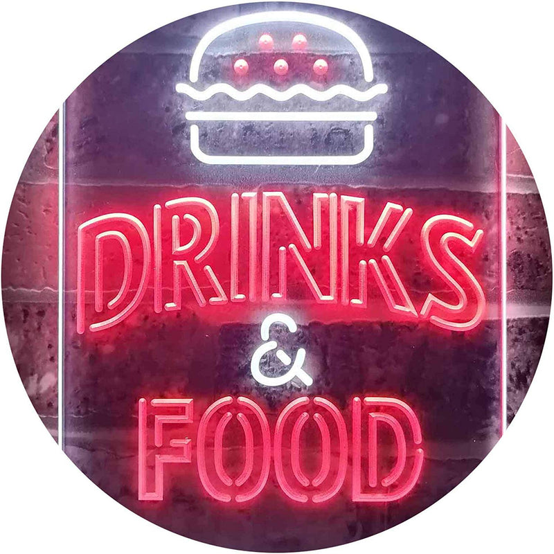 Hamburgers Drinks and Food LED Light Sign - LED Gift Works