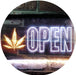 Open Medical Marijuana Leaf LED Light Sign - Way Up Gifts