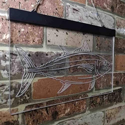 Tuna Fish Bait Store Fishing Beach Decor LED Light Sign - Way Up Gifts