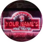 Personalized Movie Room Home Theater LED Light Sign - LED Gift Works