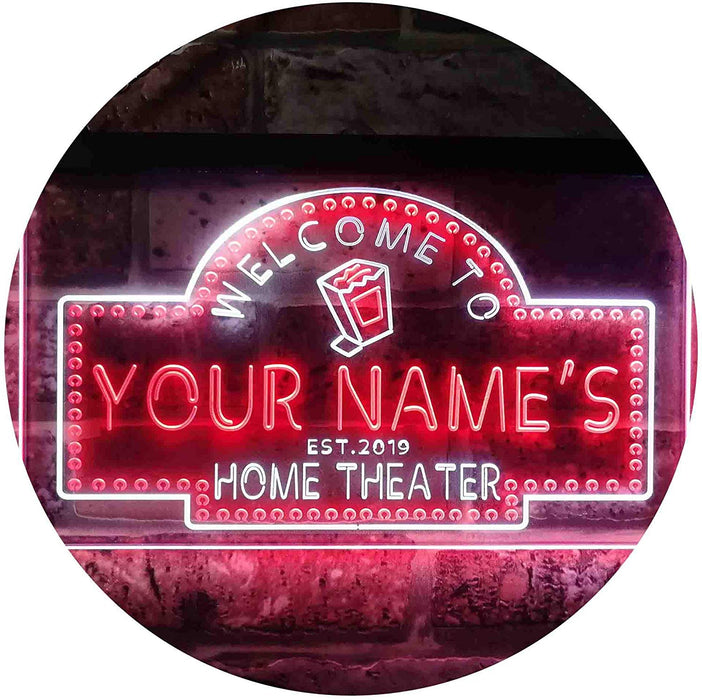 Personalized Movie Room Home Theater LED Light Sign - Way Up Gifts