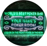 Personalized Poker Room Bar LED Light Sign - LED Gift Works