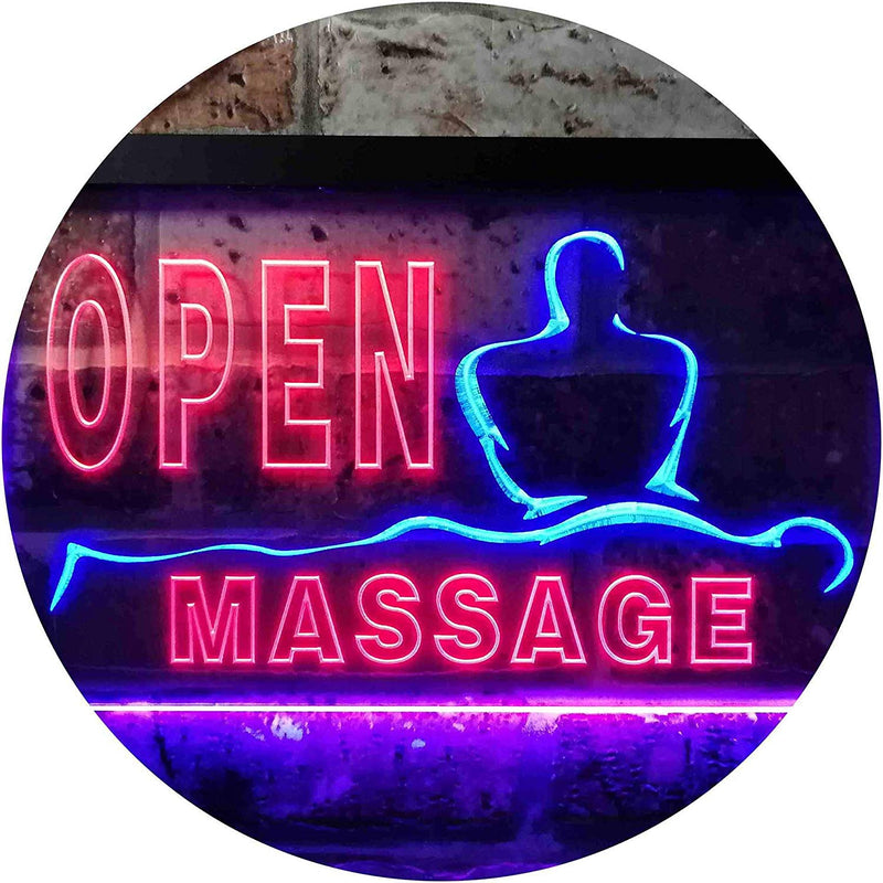 Open Massage LED Light Sign - LED Gift Works