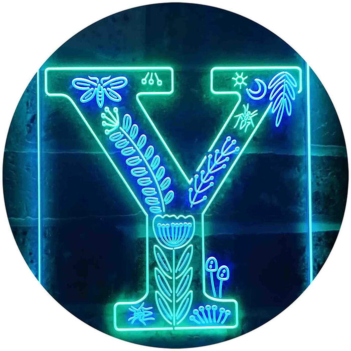 Family Name Letter Y Monogram Initial LED Light Sign - Way Up Gifts