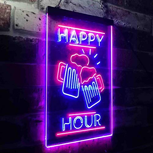 Beer Mugs Cheers Happy Hour LED Light Sign - LED Gift Works