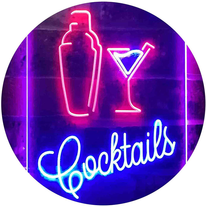 Cocktail Shaker Drinks Cocktails LED Light Sign - Way Up Gifts