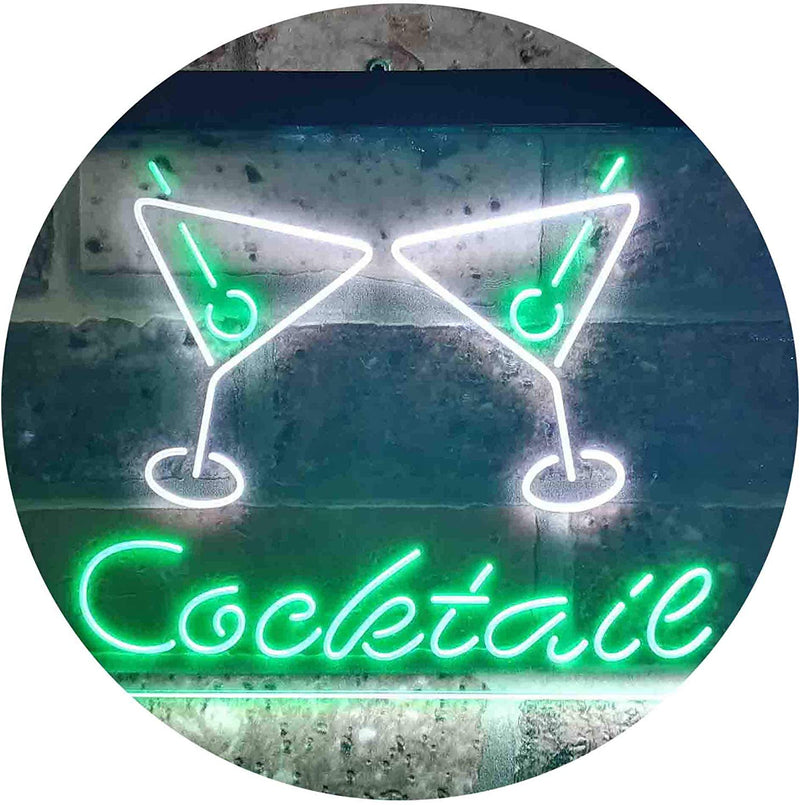Cocktail Glasses Bar LED Light Sign - LED Gift Works