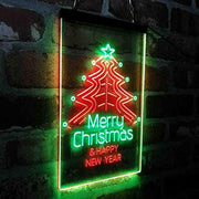 Merry Christmas Happy New Year LED Light Sign - LED Gift Works