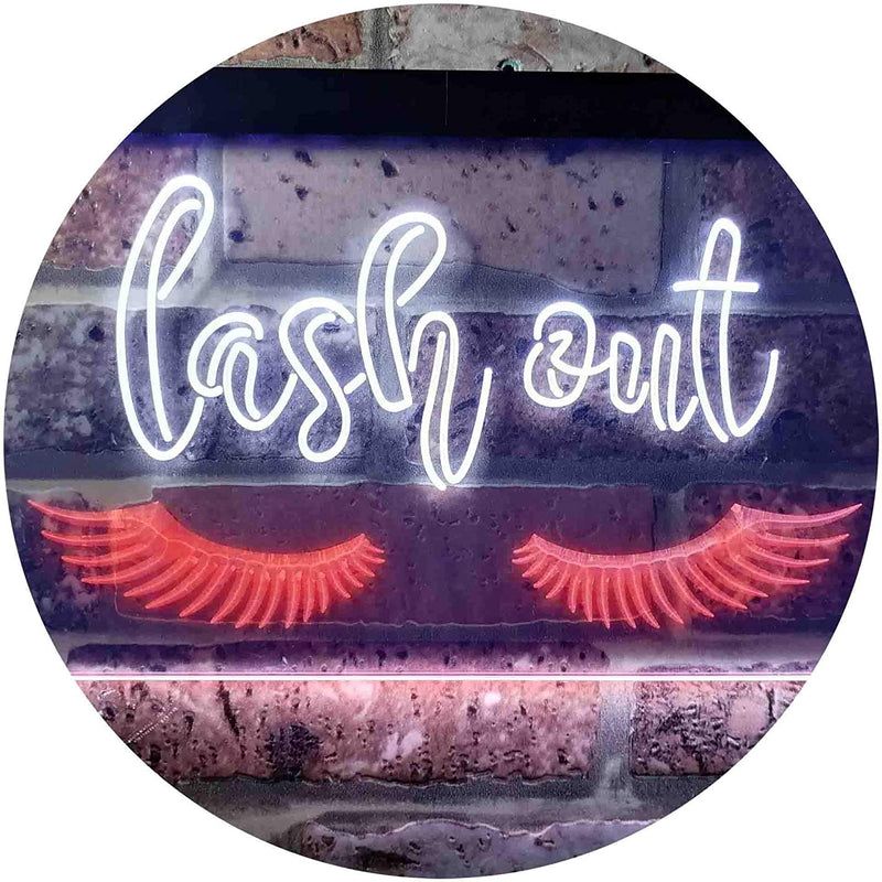 Eyelashes Lash Out Girl Room Beauty Decor LED Light Sign - LED Gift Works