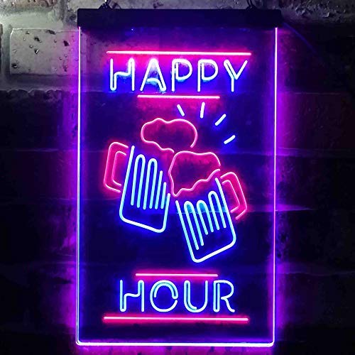 Beer Mugs Cheers Happy Hour LED Light Sign - LED Gift Works