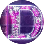 Family Name Letter D Monogram Initial LED Light Sign - LED Gift Works