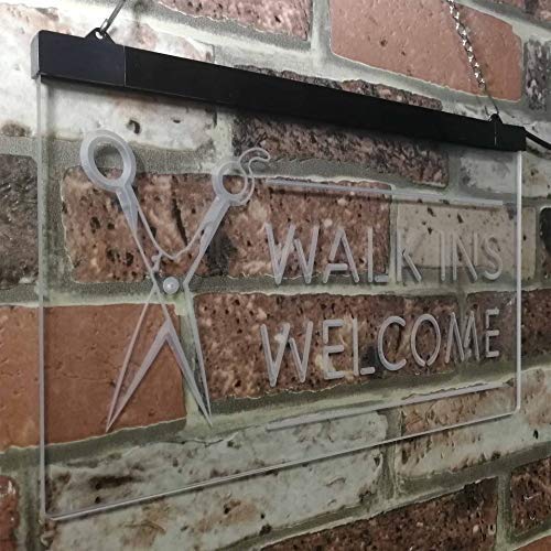 Barber Salon Hair Cuts Walk Ins Welcome LED Light Sign - Way Up Gifts